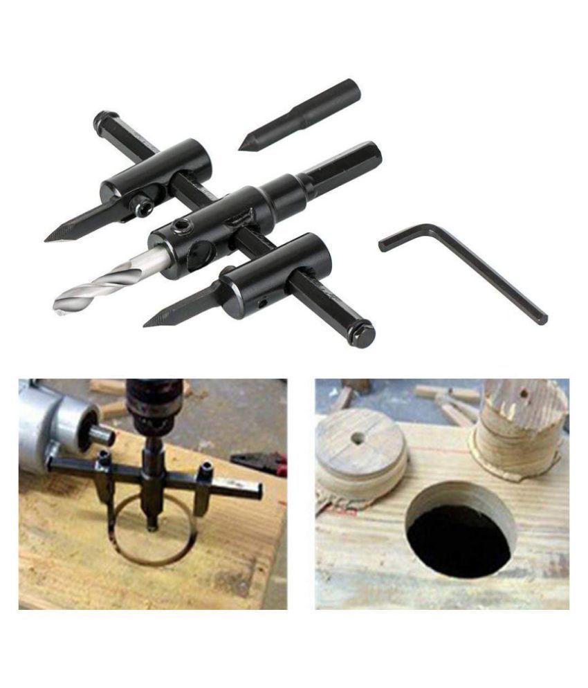 Adjustable metal wood circle hole saw drill bit cutter kit diy tool J/&S