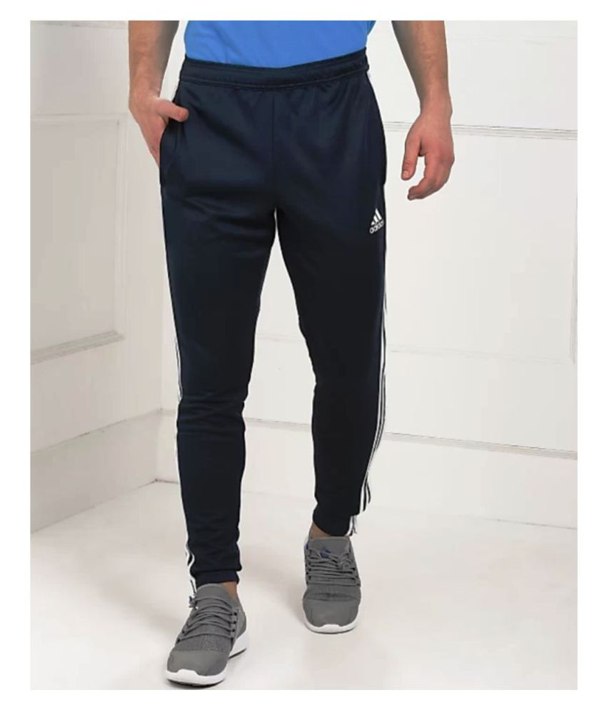 adidas black polyester lycra track pant