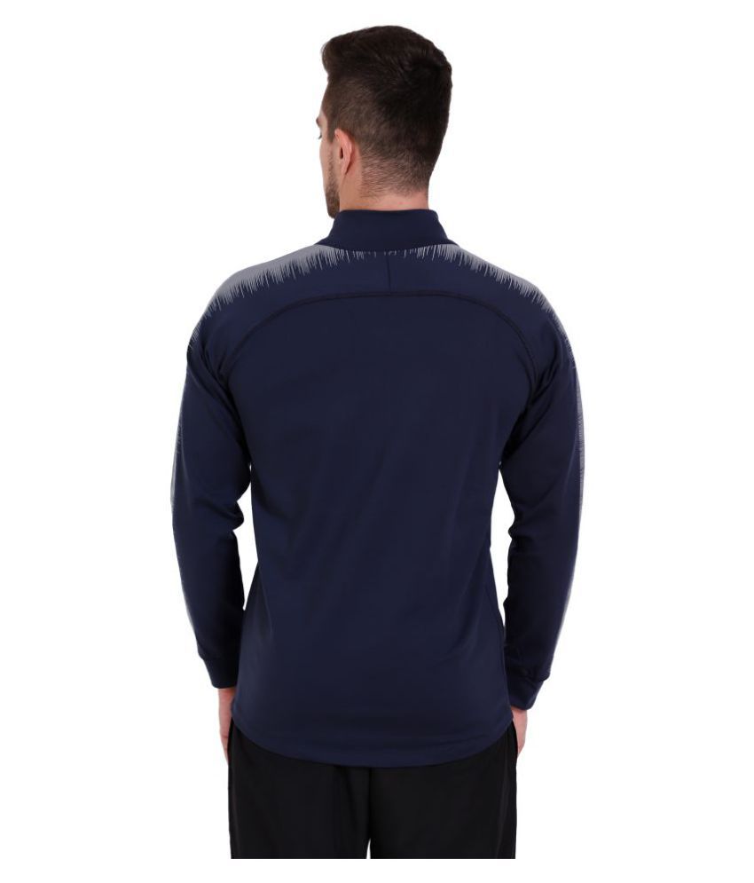 nike navy polyester terry jacket