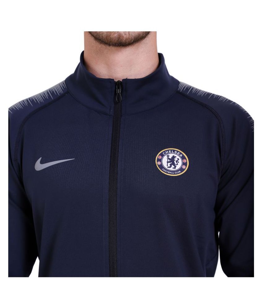 nike navy polyester terry jacket