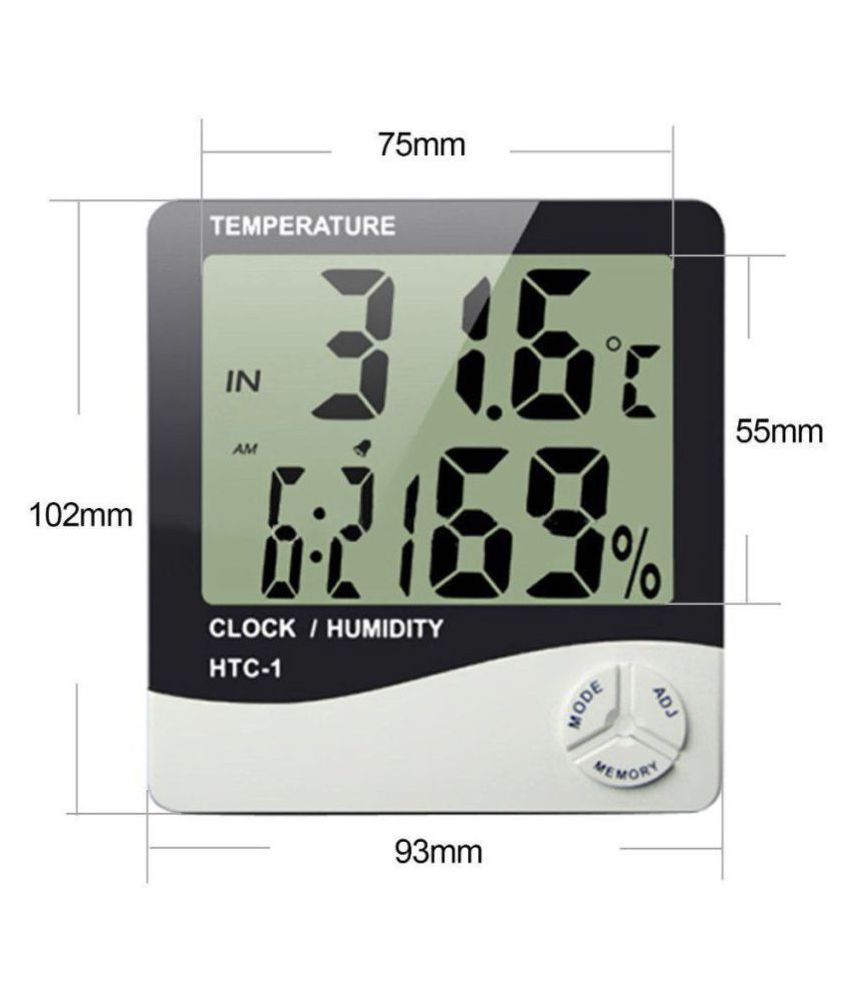     			BD Temperature, Humidity, Time Display Meter with Alarm Clock, Wall Mount or Table Top