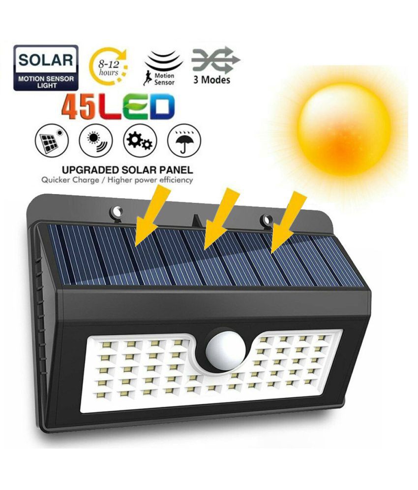 Solar Lights Outdoor Motion Sensor Security Deck Yard 55 LED 3 Modes Patio Lamp
