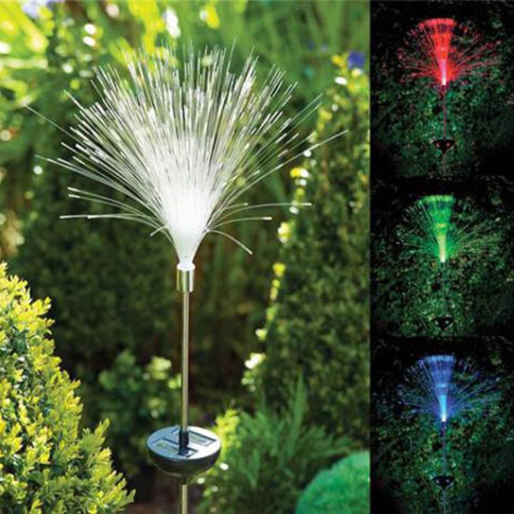 solar powered fibre optic garden lights