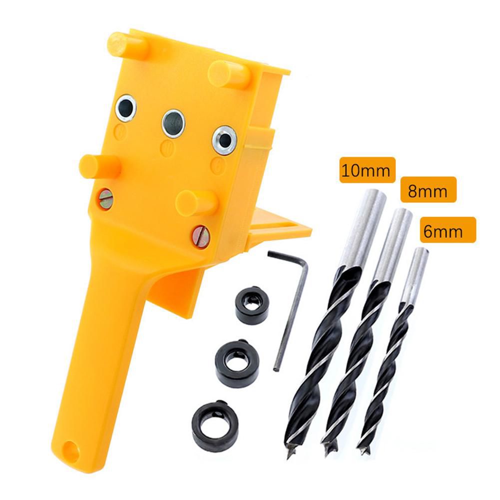 Handheld Dowel Jig ABS Woodworking Jig Pocket Hole Jig Drilling Guide Kit M 