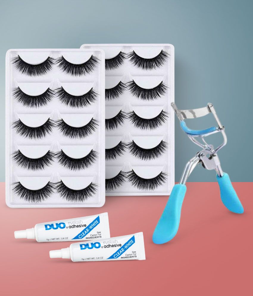 10 Pair False Eyelash, 2 Eyelash Glue + 1 Eyelash Curler Buy 10 Pair