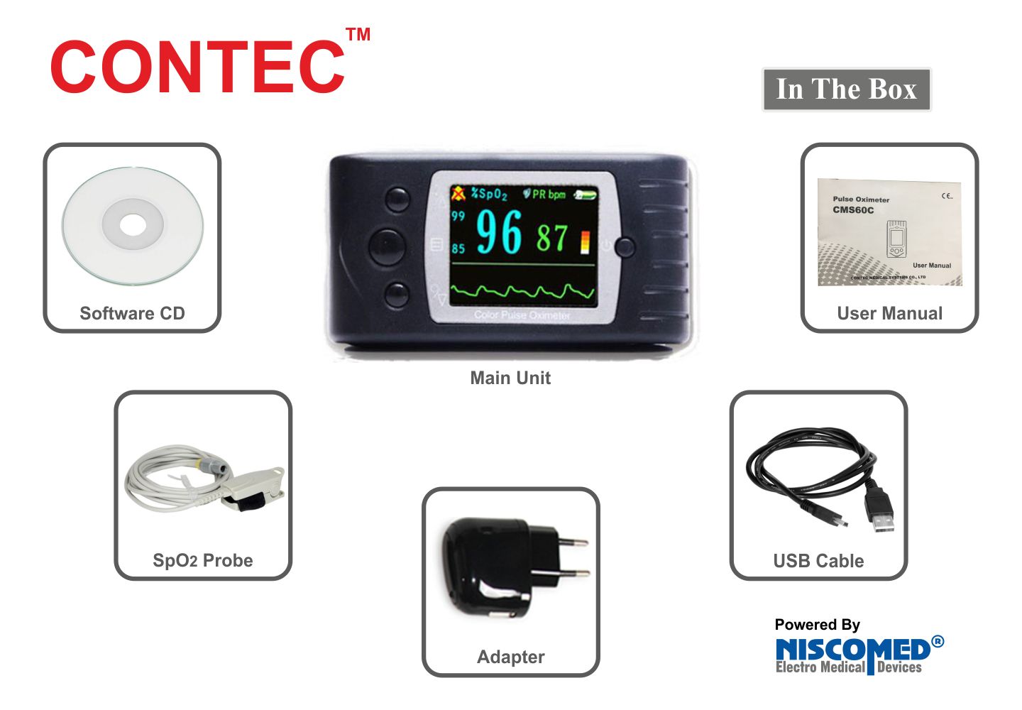 Contec Pulse Oximeter CMS60C (Black) Handheld Buy Contec Pulse
