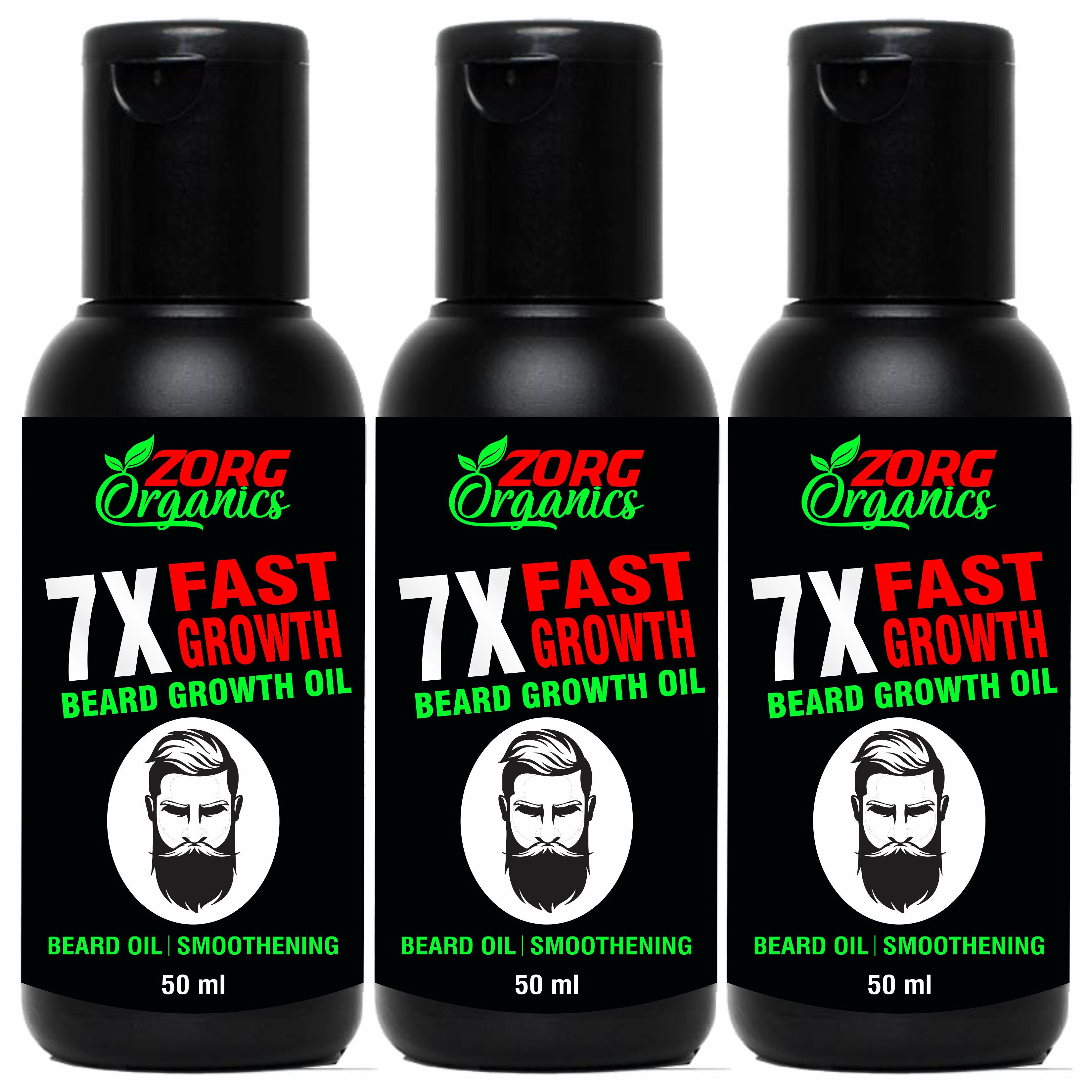     			Zorg Organics 7X Growth Beard Oil Hair Oil 150 ml Pack of 3