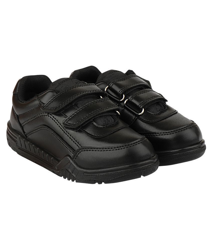 REX GOLA Boys PU Rexion PU lining Trendy / Formal / Casual Wear Velcro Black School Shoes Price