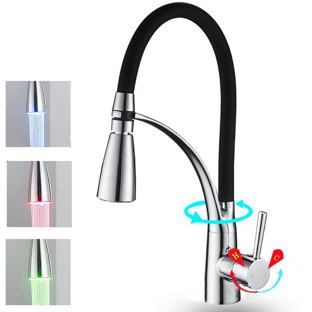 Modern Single Lever Single Handle Pull Out Sprayer Kitchen Sink