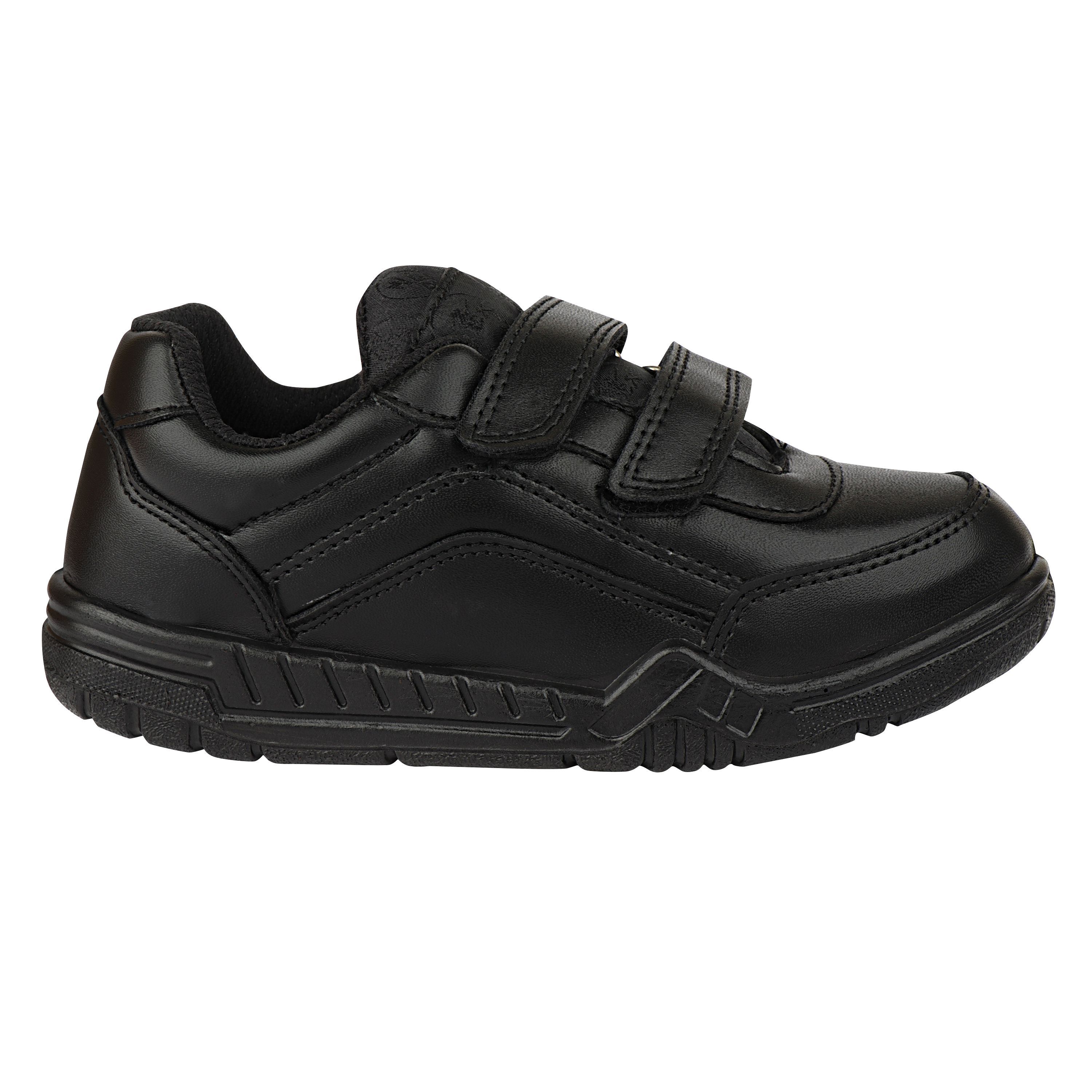 REX GOLA Boys PU Rexion PU lining Trendy / Formal / Casual Wear Velcro Black School Shoes Price