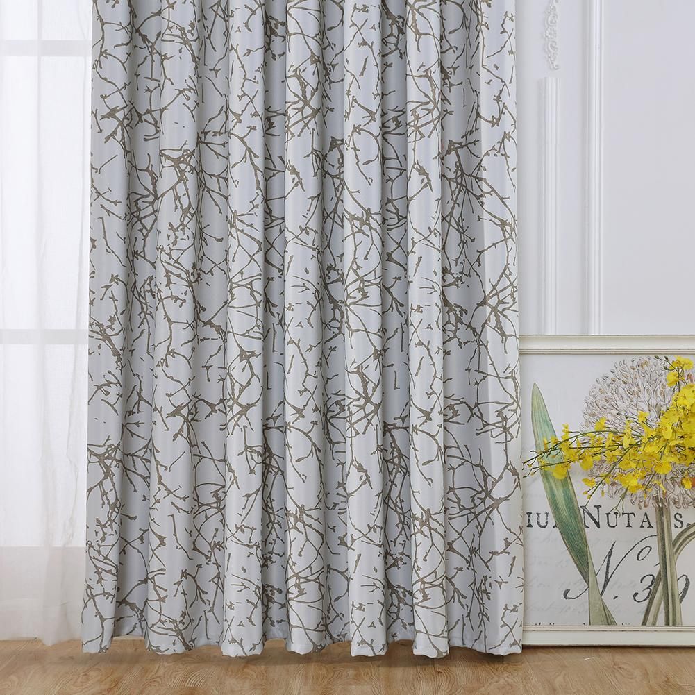 Branch Printed Home Blackout Curtains Living Bedroom Windows Decor