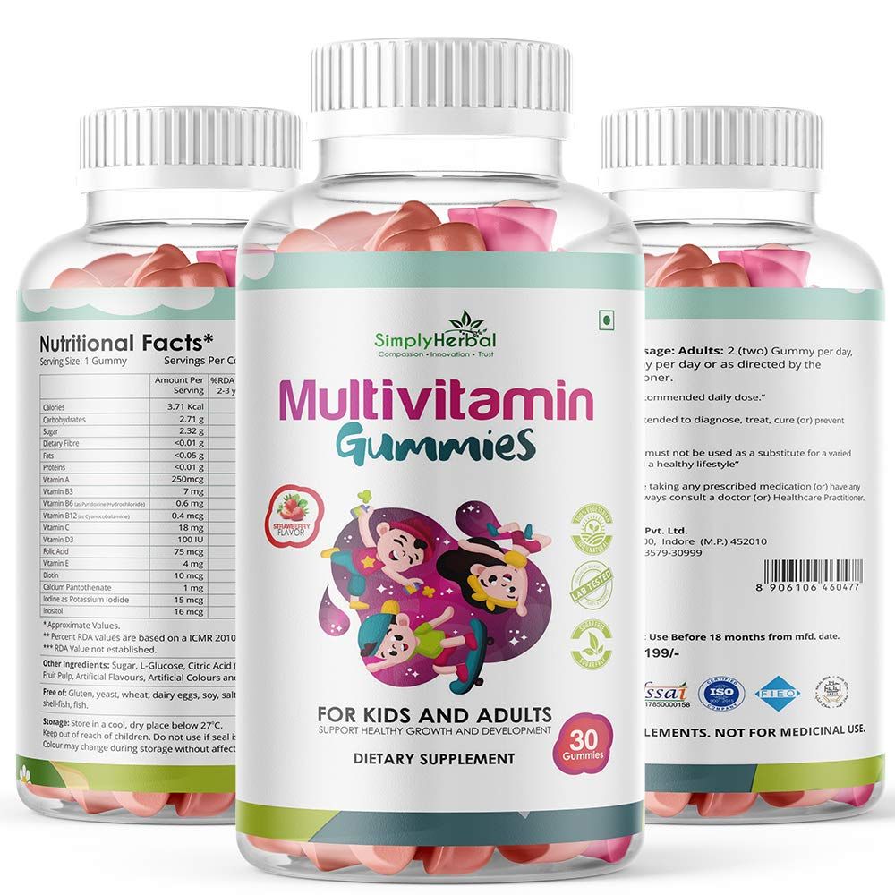 Simply Herbal Multivitamin Gummies For Kids and adult with 16 Vitamins