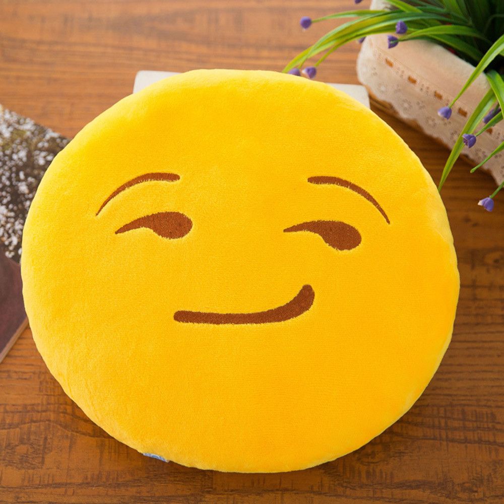 32cm Soft Expression Smiley Emoticon Stuffed Plush Toy Doll Pillow Case