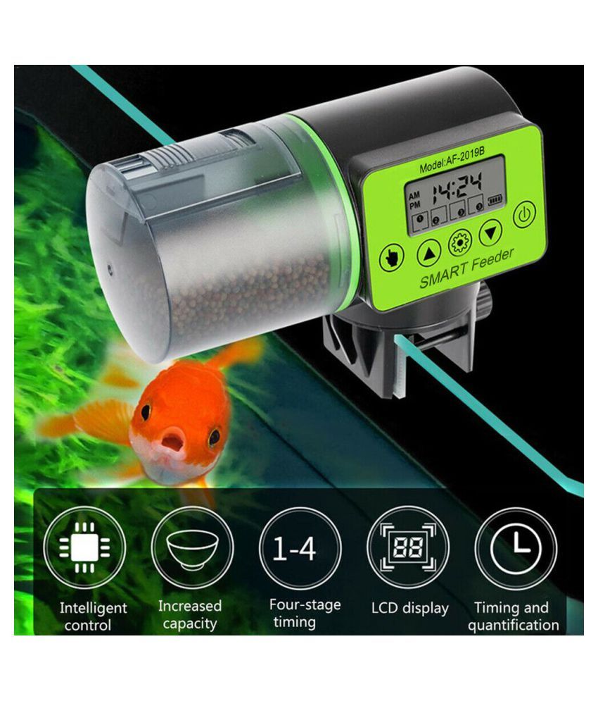 Automatic Pond Koi Fish Feeder Holiday Timer Auto Dispense Feed