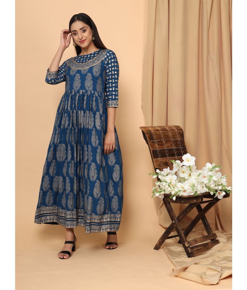     			Estela - Blue Rayon Women's Anarkali Kurti