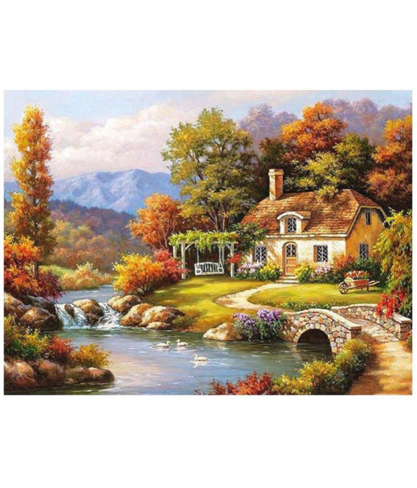 SKUDGEAR Unframed DIY Oil Painting - Paint by Numbers for Kids and Adults Beginners 40cm * 50cm (Scenery1)