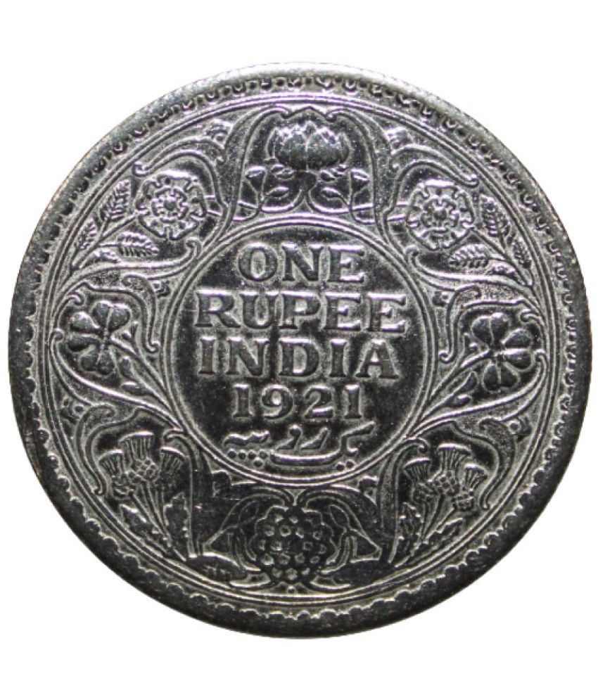     			1 Rupee 1921 5th King George india Silverplated Fancy Rare Coin - Only for Collection Purpose not for resale