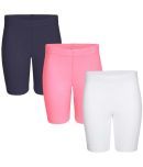 2K Kids Pack of 3 Girls Cotton Blend Cycling Shorts ( Multi )