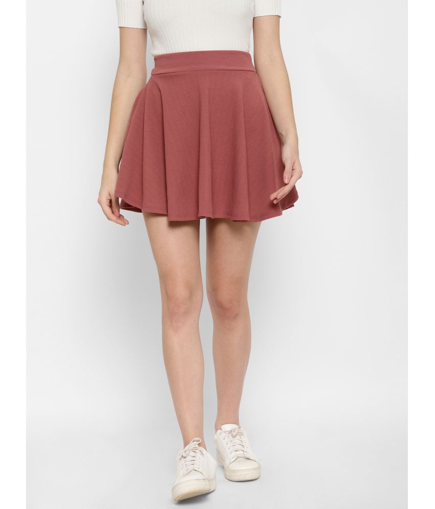 R L F Poly Cotton A-Line Skirt - Pink Single