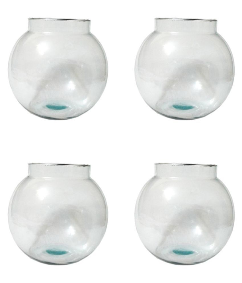 Clear & Transparent Round Glass Fish Pot For Joom View Of 6 Inch Table Top ( Set Of 4 ) Buy
