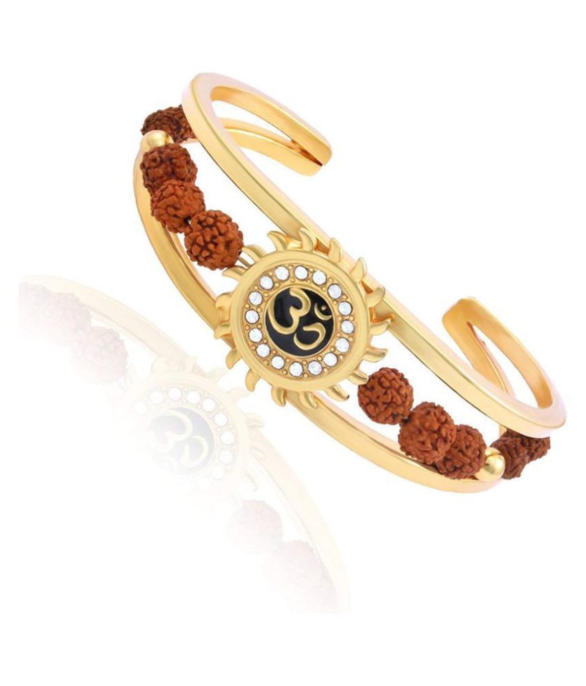 Santosh Rudraksh Diamond Gold Meena Om Sun Cuff Kada ...