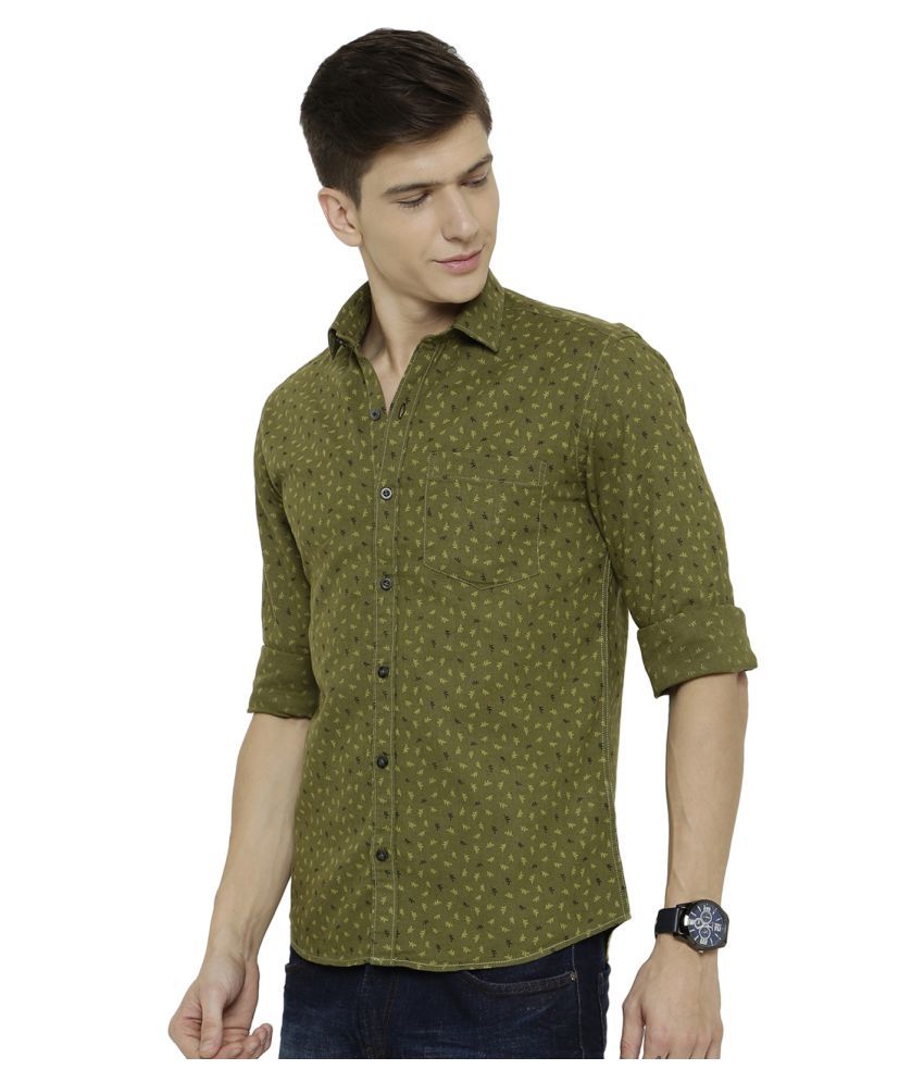 CAVALLO by Linen club Linen Green Shirt - Buy CAVALLO by Linen club ...