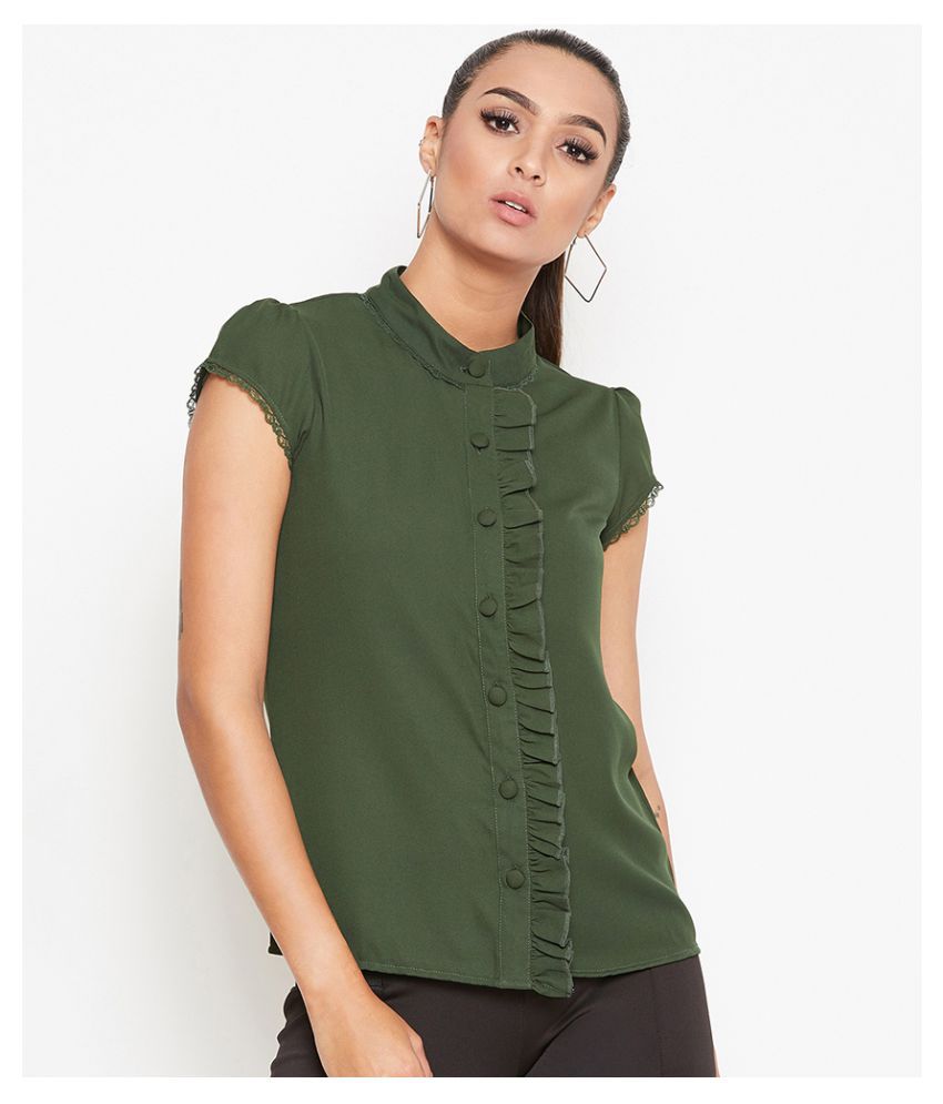 La Zoire Green Georgette Shirt