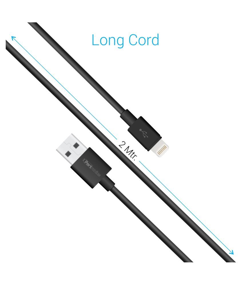 Buy Portronics Konnect Core Plus 8 Pin2 M 8 Pin USB Cable ,Black (POR