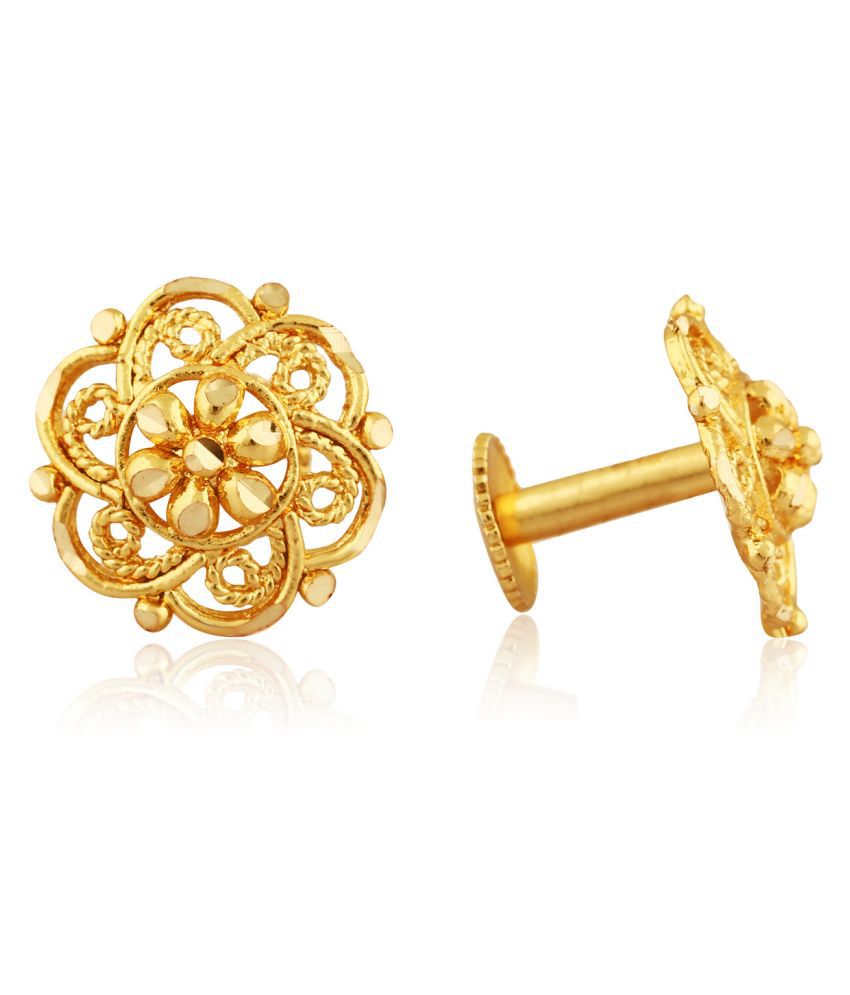     			Vighnaharta - Golden Stud Earrings ( Pack of 1 )