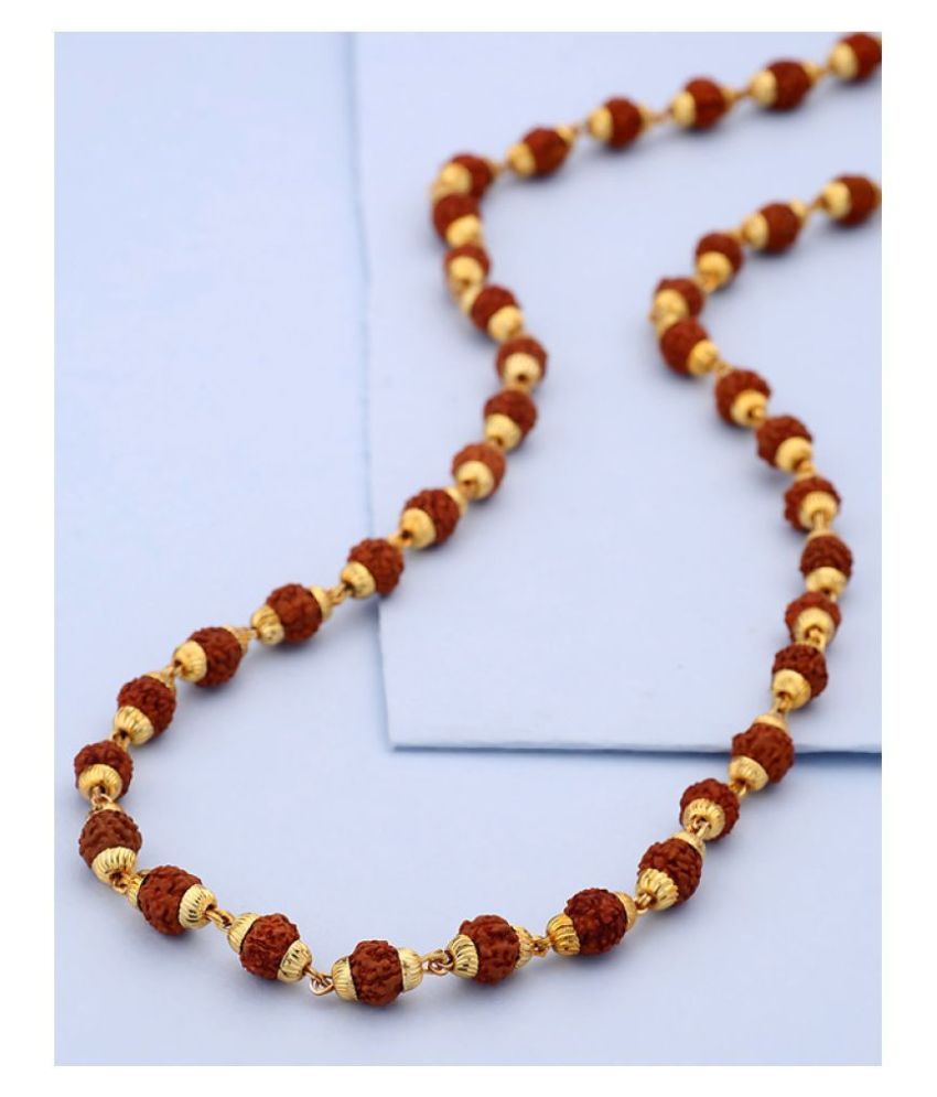     			NDS 5 Mukhi Gold Plated Rudraksh Mala 54+1 Beads (5 mm)