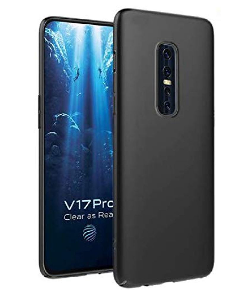 Vivo V17 Pro Plain Cases ClickAway Black Fourcut Back Cover Plain