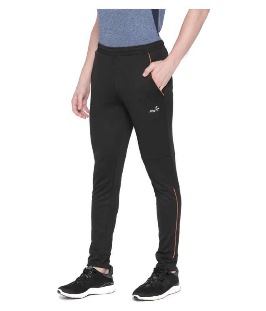 Fitz Polyester Black Sports Joggers For Mens - Buy Fitz Polyester Black ...