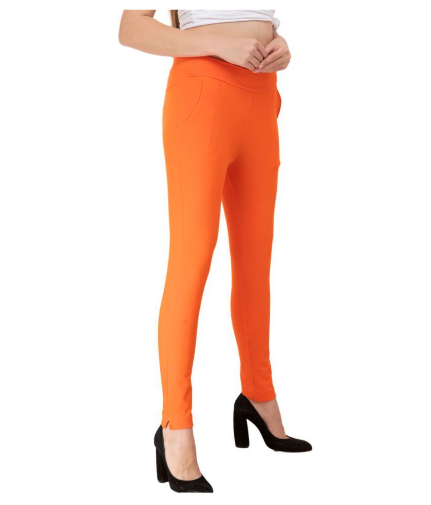 orange jeggings