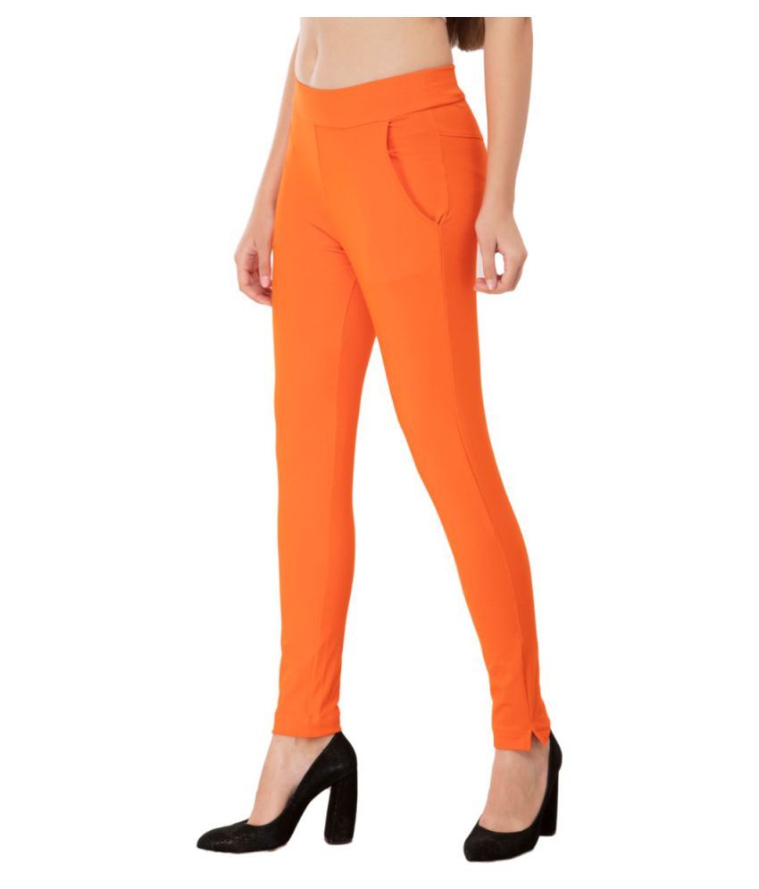 orange jeggings