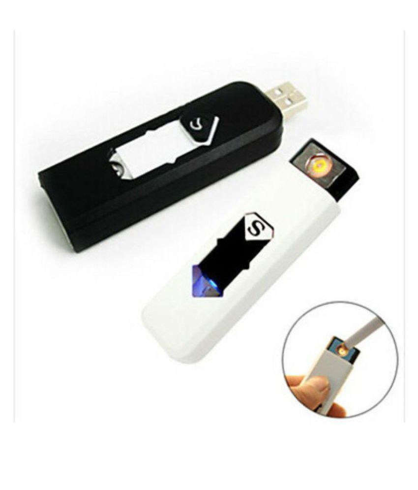 VARKAUS 2 USB Rechargeable Flameless Lighter WHITE amp; BLACK