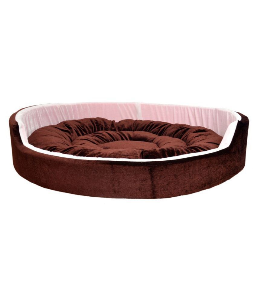 DOG amp;CAT ROUND BROWN/WHITE BED