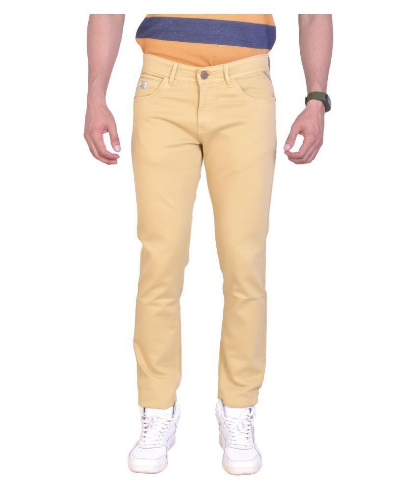     			Frod Yellow Slim Jeans