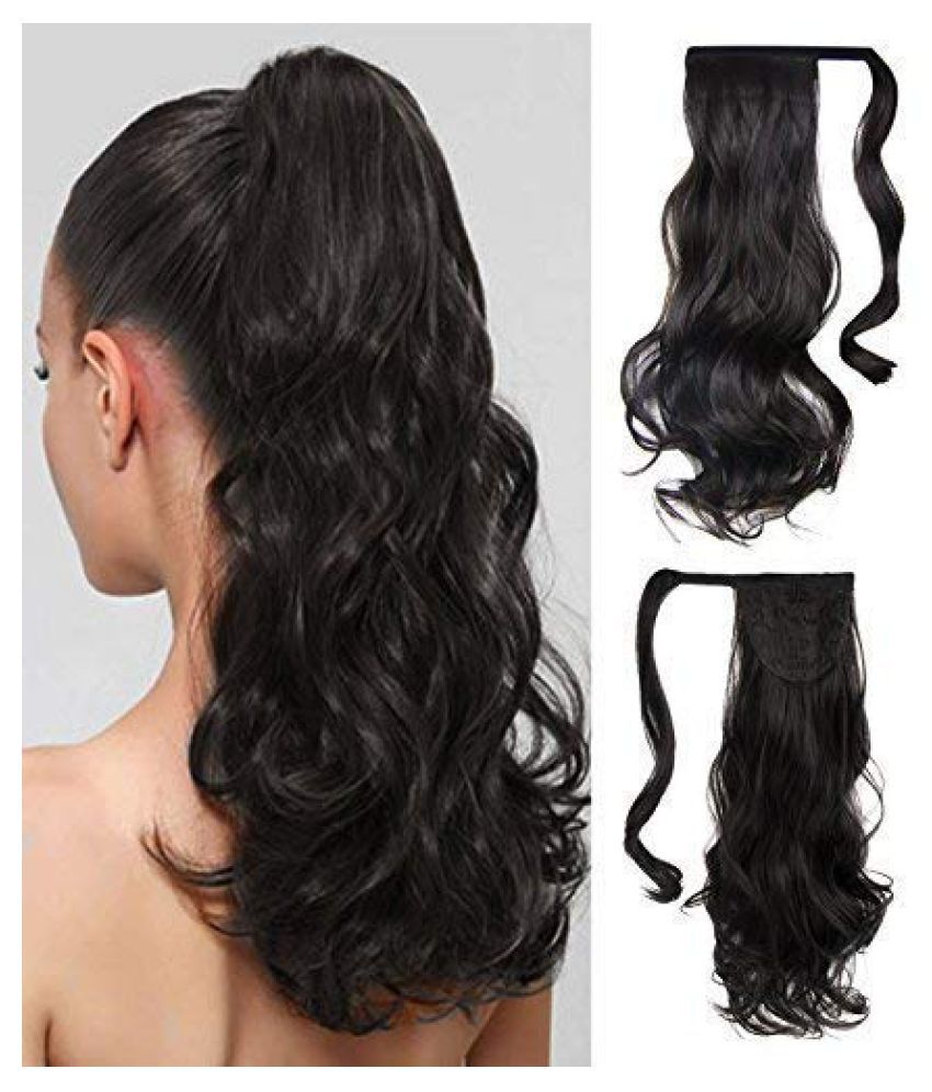 blushia Curly Ponytail Hair Extensions Wavy Clip In Hair Extension Black:  Buy blushia Curly Ponytail Hair Extensions Wavy Clip In Hair Extension Black  at Best Prices in India - Snapdeal