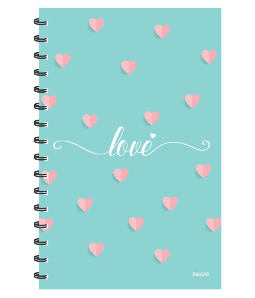     			ESCAPER Love with Hearts Light Green (RULED) Diary, Notebook, Notepad