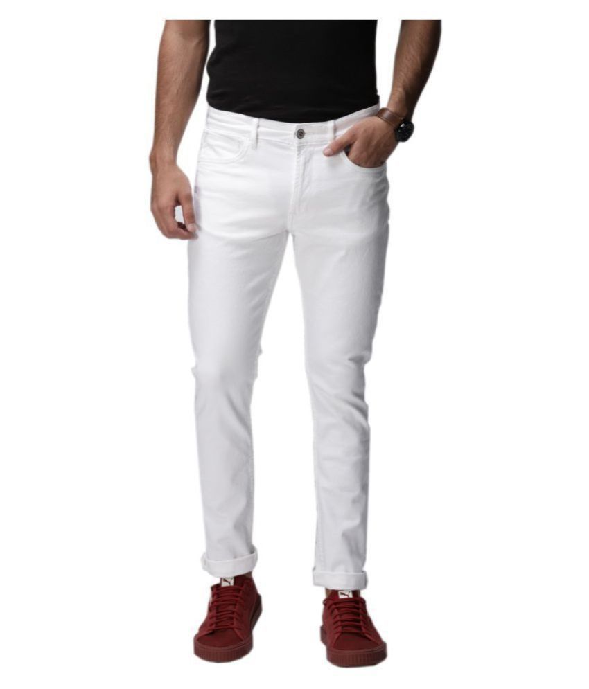     			HALOGEN White Slim Jeans