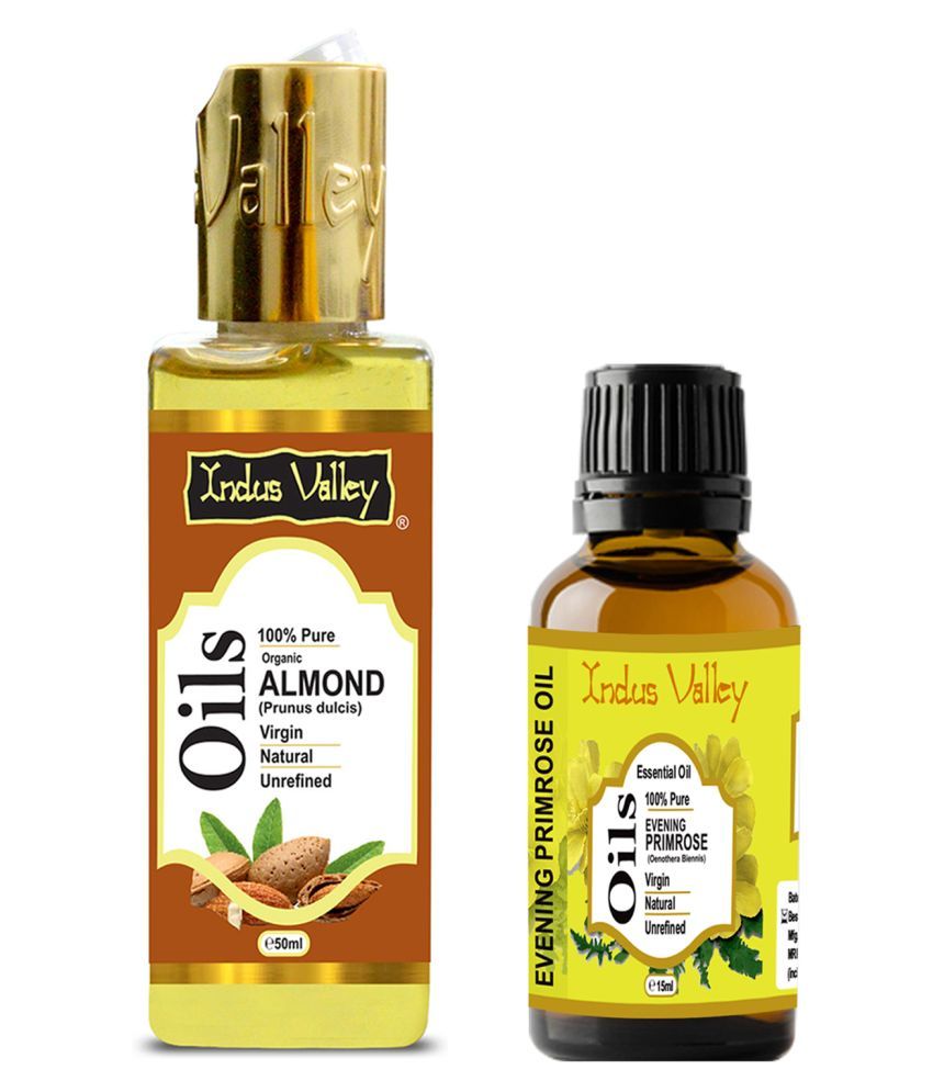     			Indus Valley Evening Primrose Essential Oil & Sweet Almond carrier Oil For Stronger Hair Combo Pack