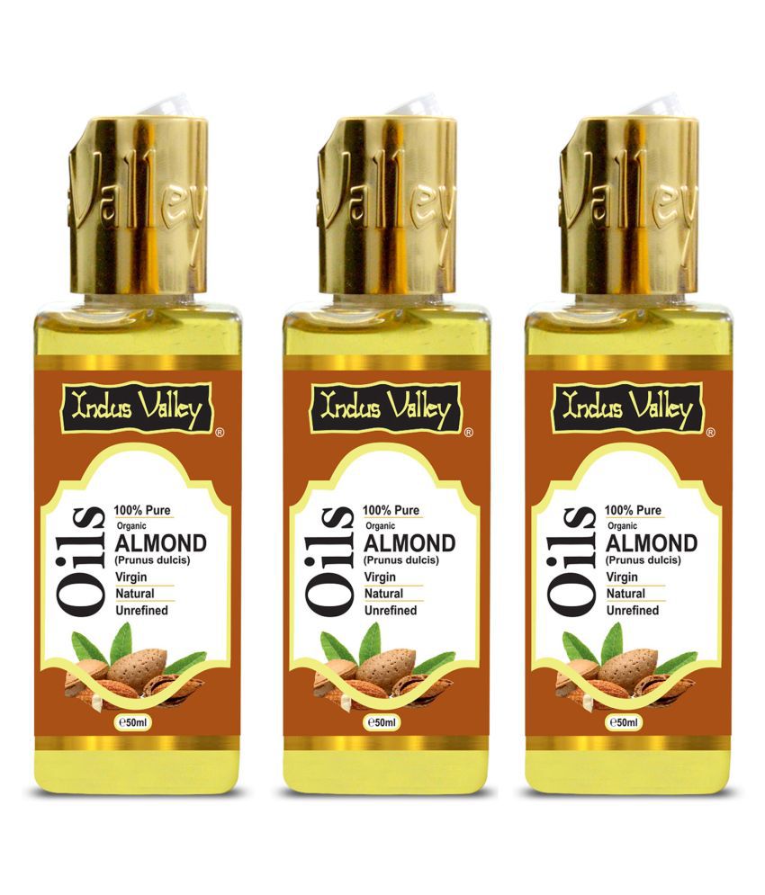     			Indus Valley 100% Virgin Almond Carrier Oil - Best for Healthy Hair and Skin Pack of 3