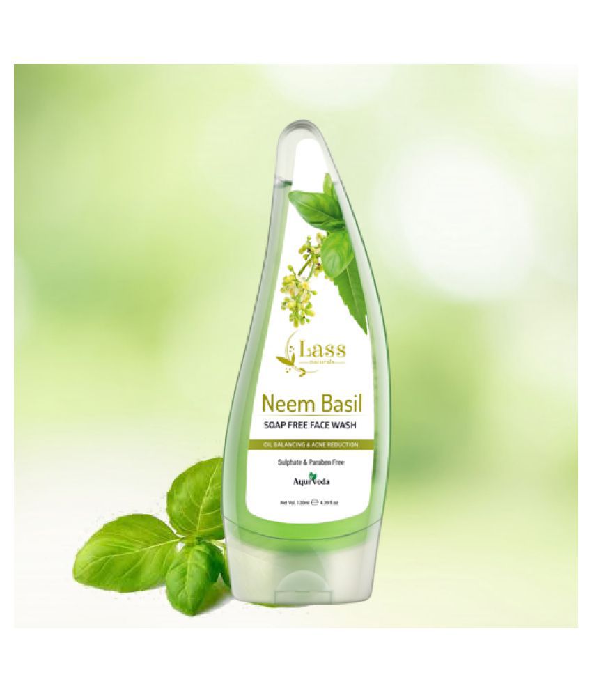     			Lass Naturals Neem & Basil Face Wash - Natural Face Wash for all Skin Types 130ml Face Wash 130 mL