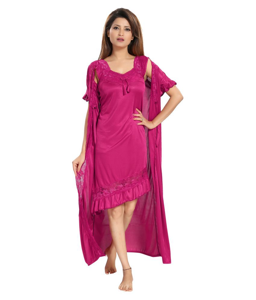     			Reposey Satin Nighty & Night Gowns - Purple