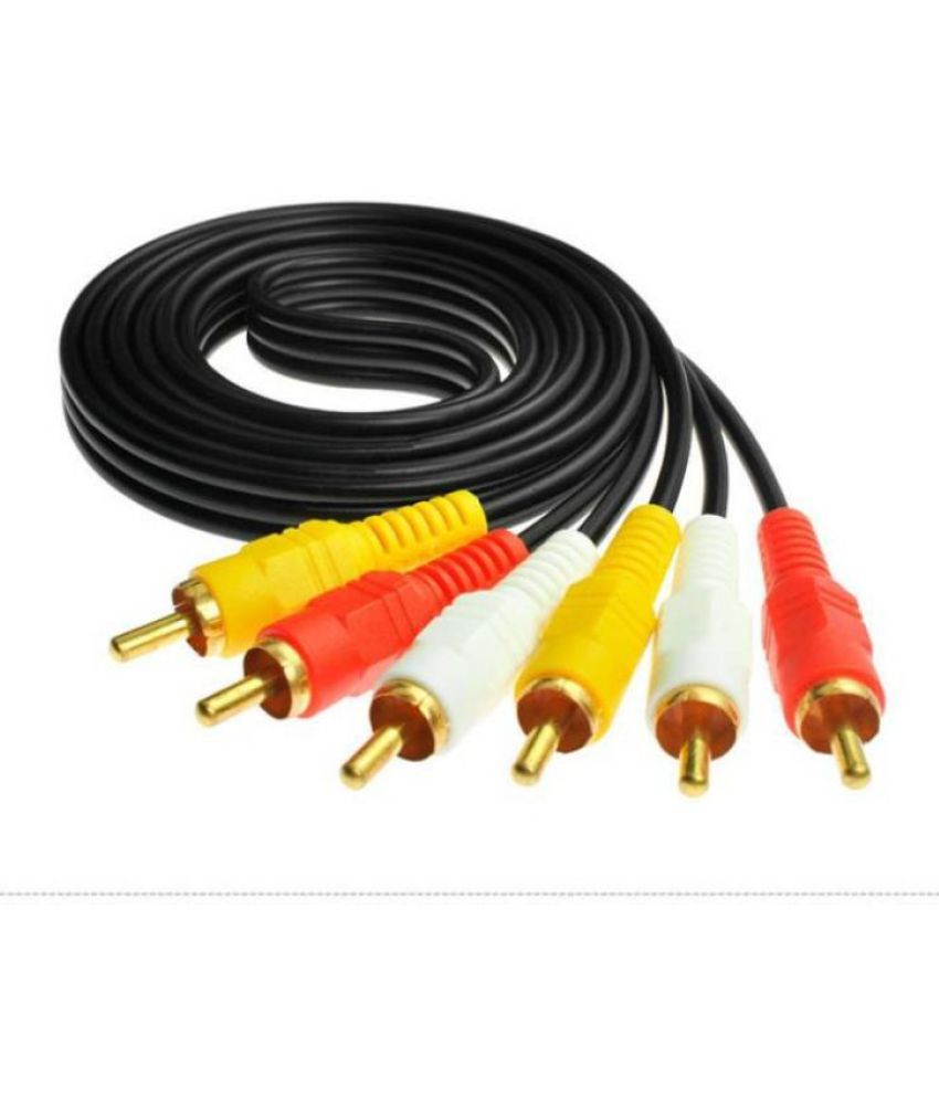     			Upix 2.5m 3RCA Male to 3RCA Male Audio Video RCA Cable - Supports TV, LCD, LED, DTH, DVD