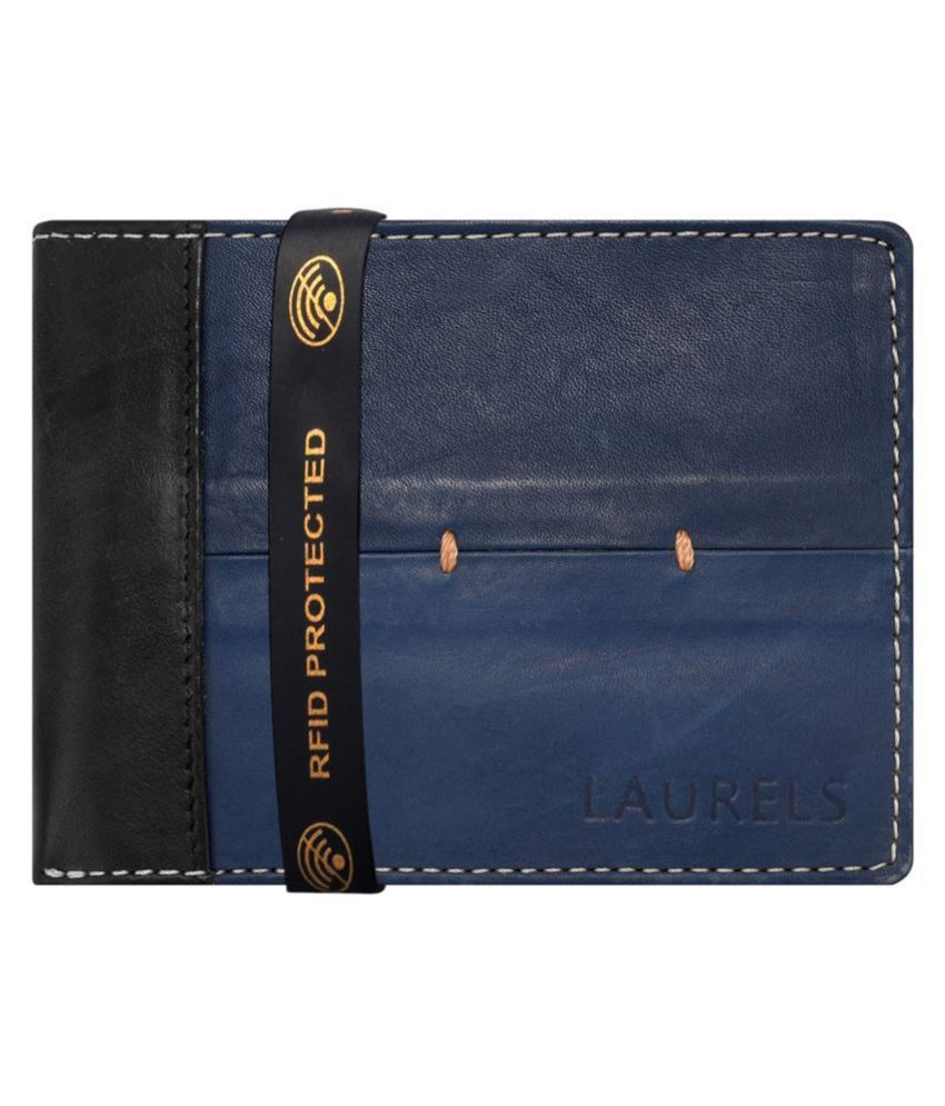     			Laurels PU Blue Casual Regular Wallet