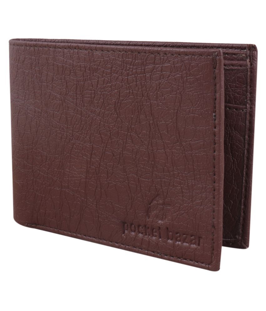 pocket bazar Leather Brown Casual Regular Wallet: Buy Online at Low ...