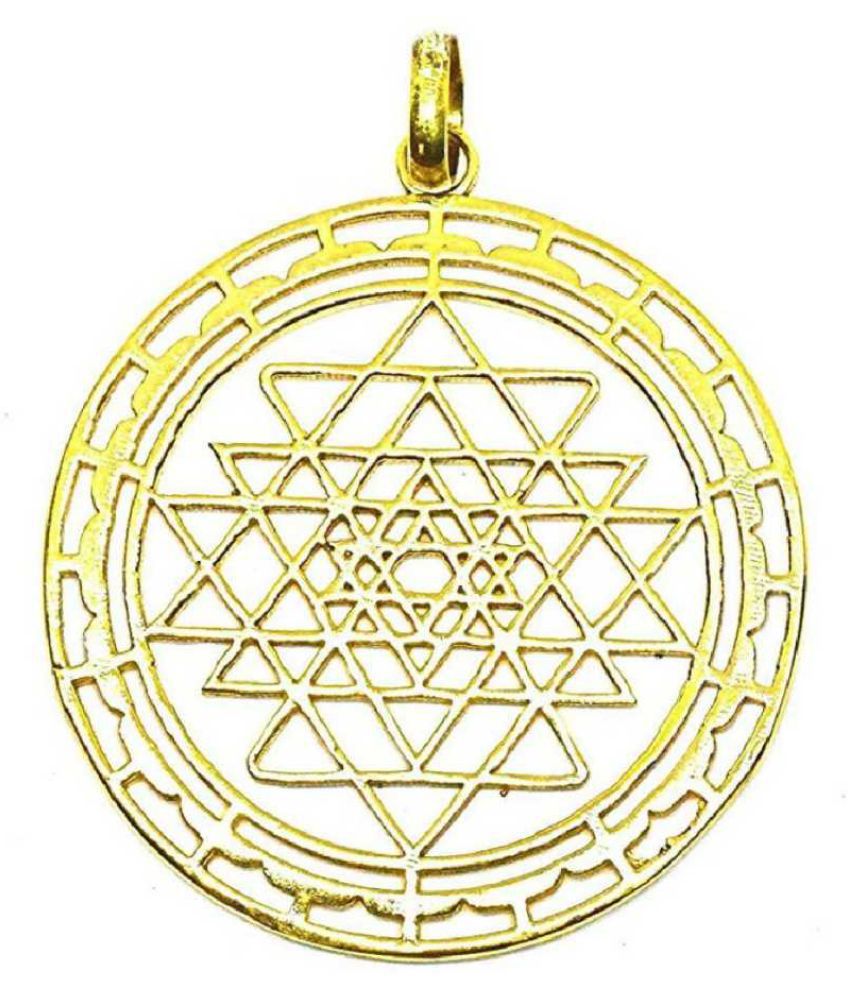     			Astrodidi Shree Yantra Pendant For Men And Women Spiritual Brass Shri Yantram Locket