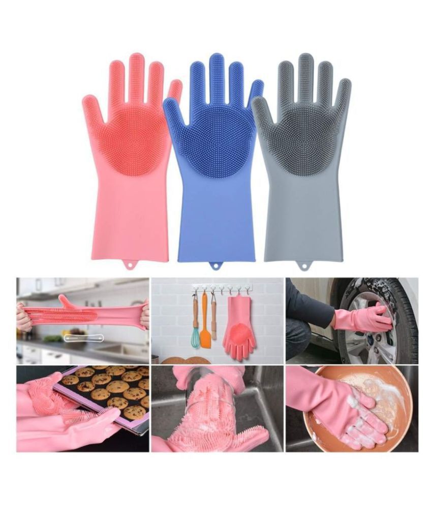     			Harismruti Rubber Medium Cleaning Glove Silicone Hand Gloves