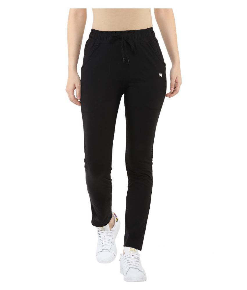 Buy MODEVE - Black Cotton Blend Women's Running Trackpants ( Pack of 1 ...